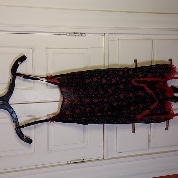 Cacique Valentine Heart Romper Lace Trim - Picture 11 of 11